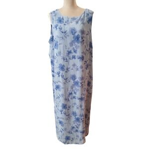 Vtg y2k Style & Co Floral Print Sleeveless Maxi Dress  16W Textured Fairy FLAW